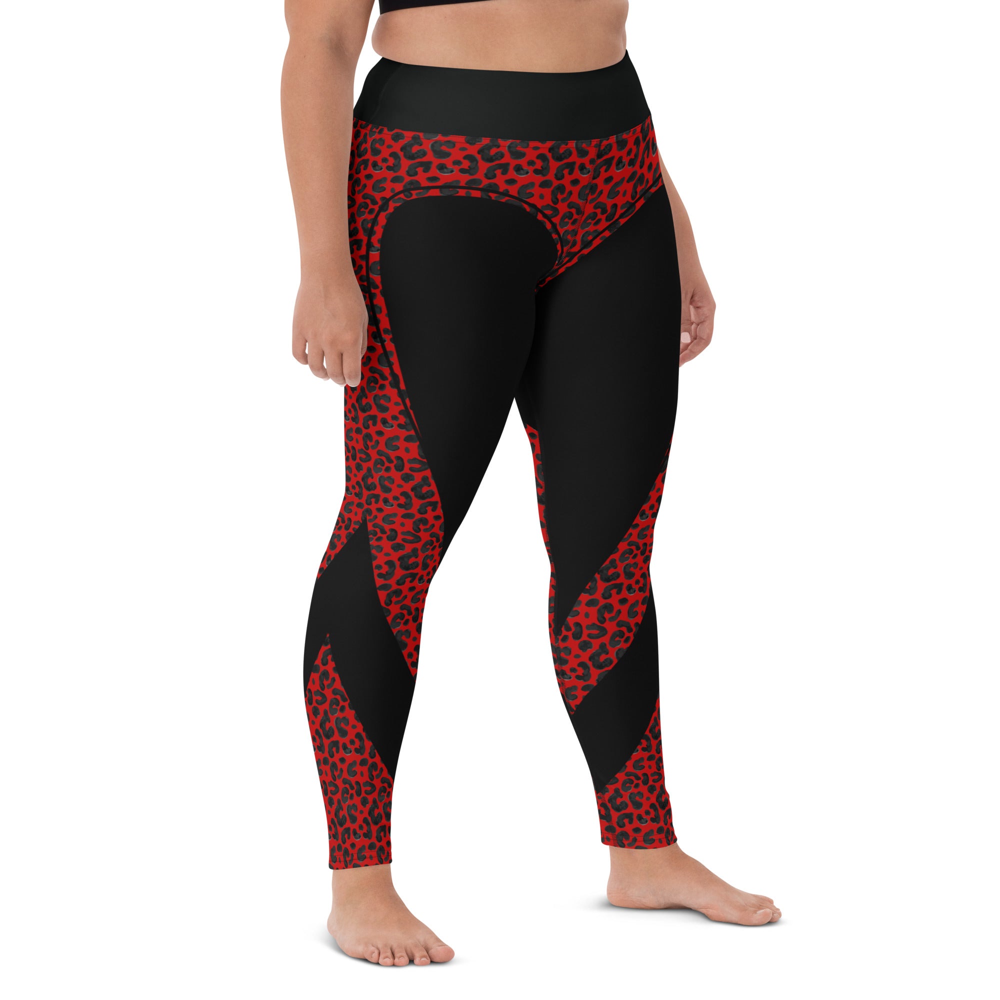 Leopard Print Heart Shaped Yoga Leggings
